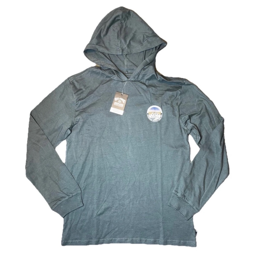 Billabong soft green Long Sleeve Hooded Shirt Purple mountain Boys XL NWT